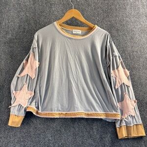 Gray and Pink Star Women's Sweater